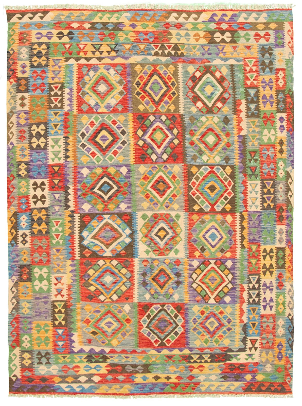 Vintage Hand Woven Area Rug 6’11” x 9’6″ Traditional Wool Oriental Carpet