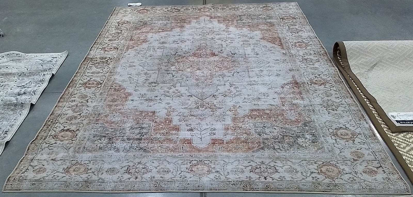 LIGHT GREY / RUST 8′-0″ x 10′-0″ Flaw in Rug, Reduced Price 1172801703 TSN105F-8