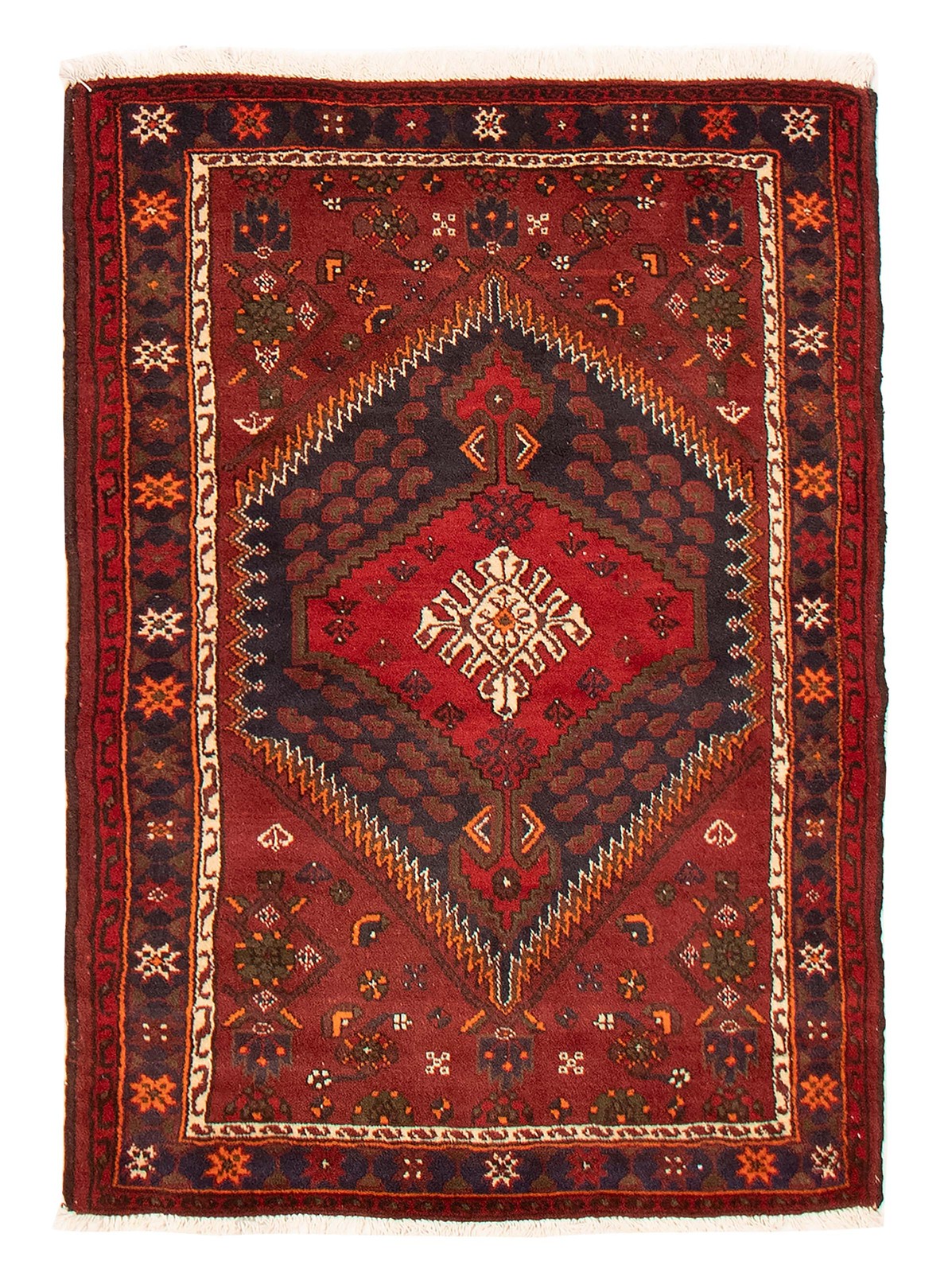 Vintage Hand-Knotted Area Rug 3’5″ x 4’11” Traditional Oriental Wool Carpet