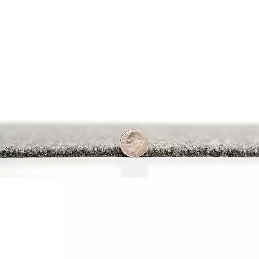 Inspirations – Smoke Ribbed – Gray Residential 18 X 18 In. Peel and Stick Carpet