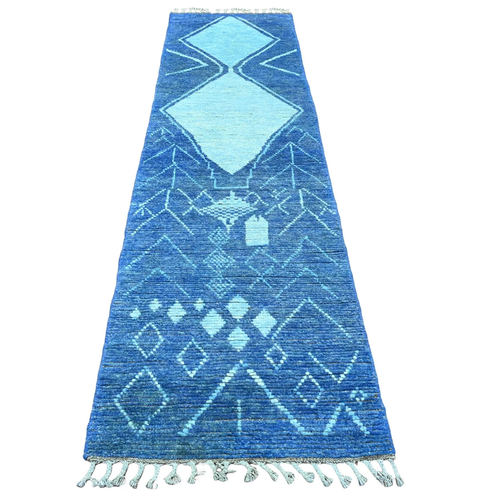 Handwoven Zanafi Kilim Runner Rug, Black and White Moroccan Wool