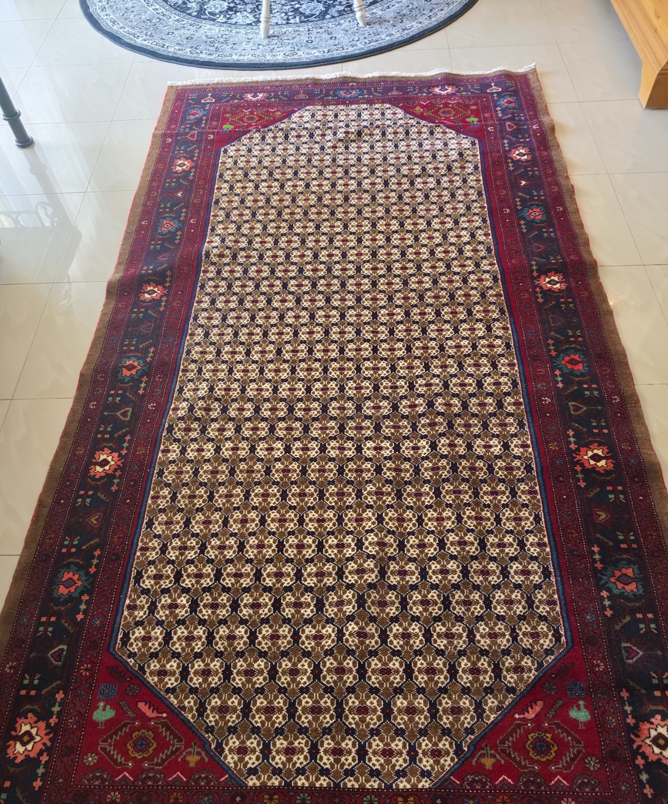 Hand-Knotted Wool Rug – Boteh (Paisley) Pattern, Malayer/Hamedan Style
