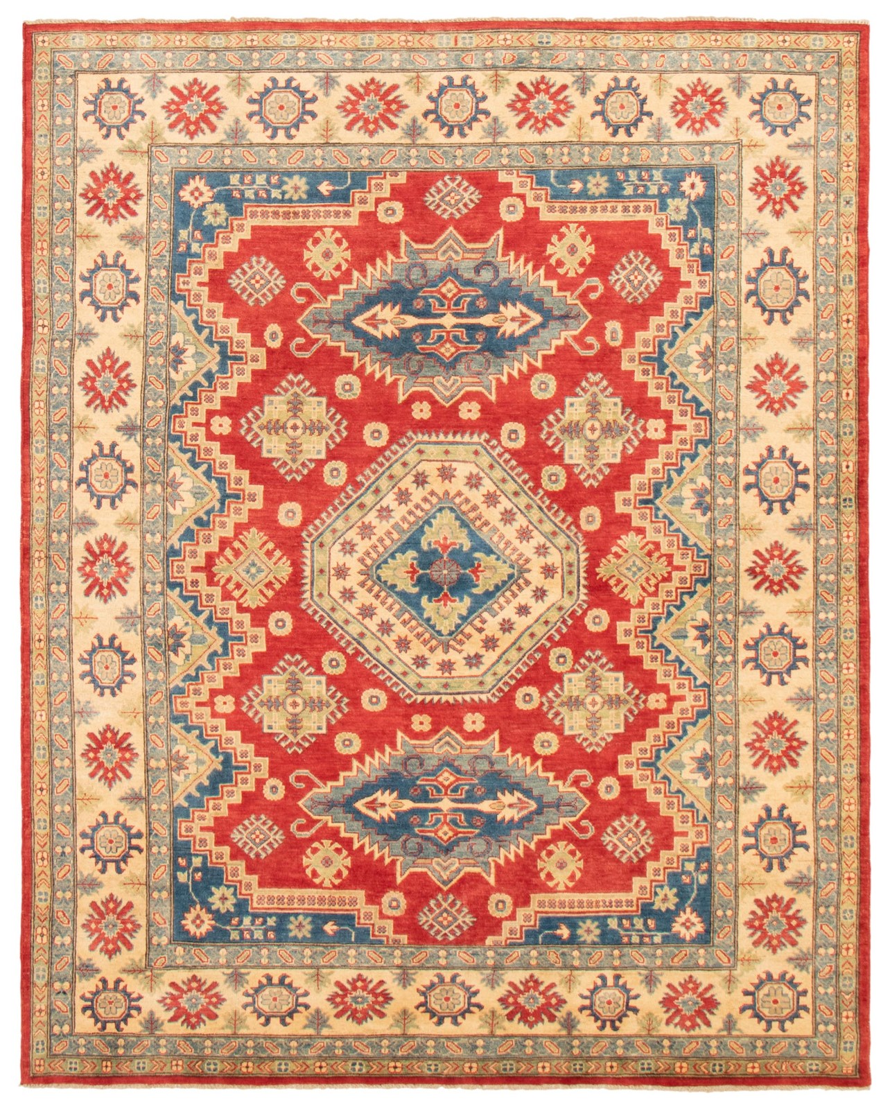 Traditional Hand-Knotted Geometric Area Rug 7’10” x 10’0″ Oriental Wool Carpet