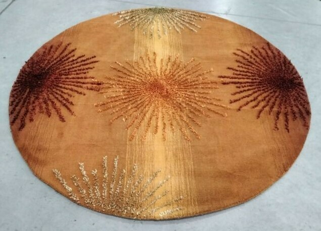 MULTI 6′ X 6′ Round Pulled Threads Rug, Reduced Price 1172702624 SOH712R-6R
