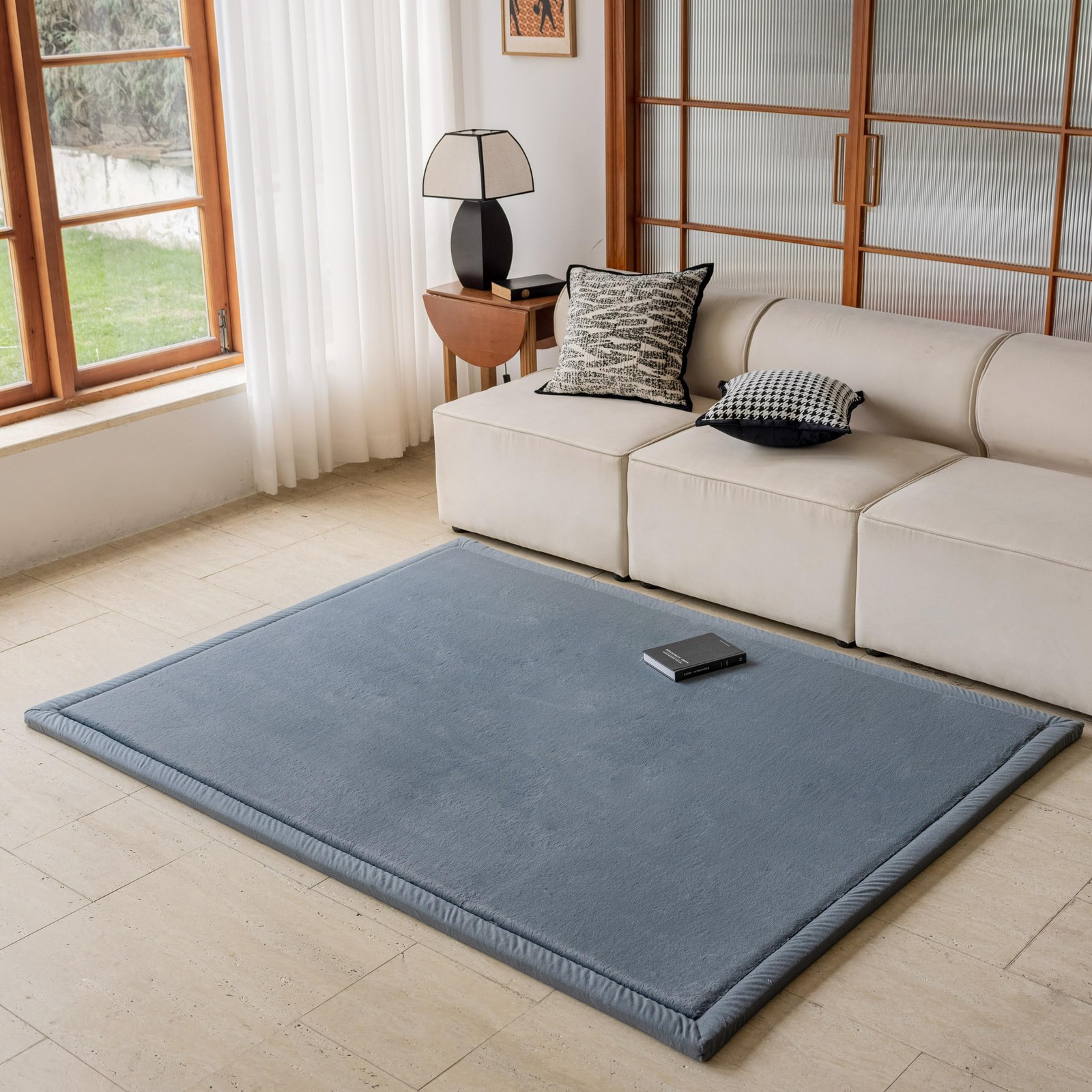 Faux Rabbit Fur Rug – 1.18″ Thick Soft Fluffy Area Rug, Non-Slip Memory Foam …