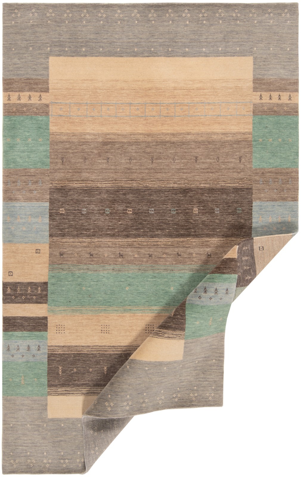 Handloom 275X176 Cm Handwoven Oriental Carpet Wool Modern Rug New Gray