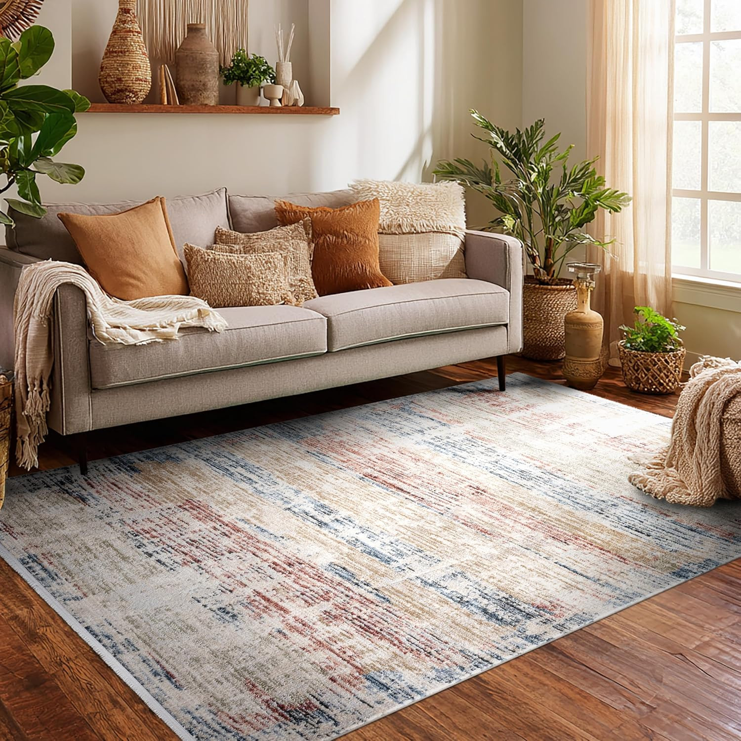 Indira Mirage Vintage Abstract 5X7 Area Rug – Soft, Durable & Easy to Clean