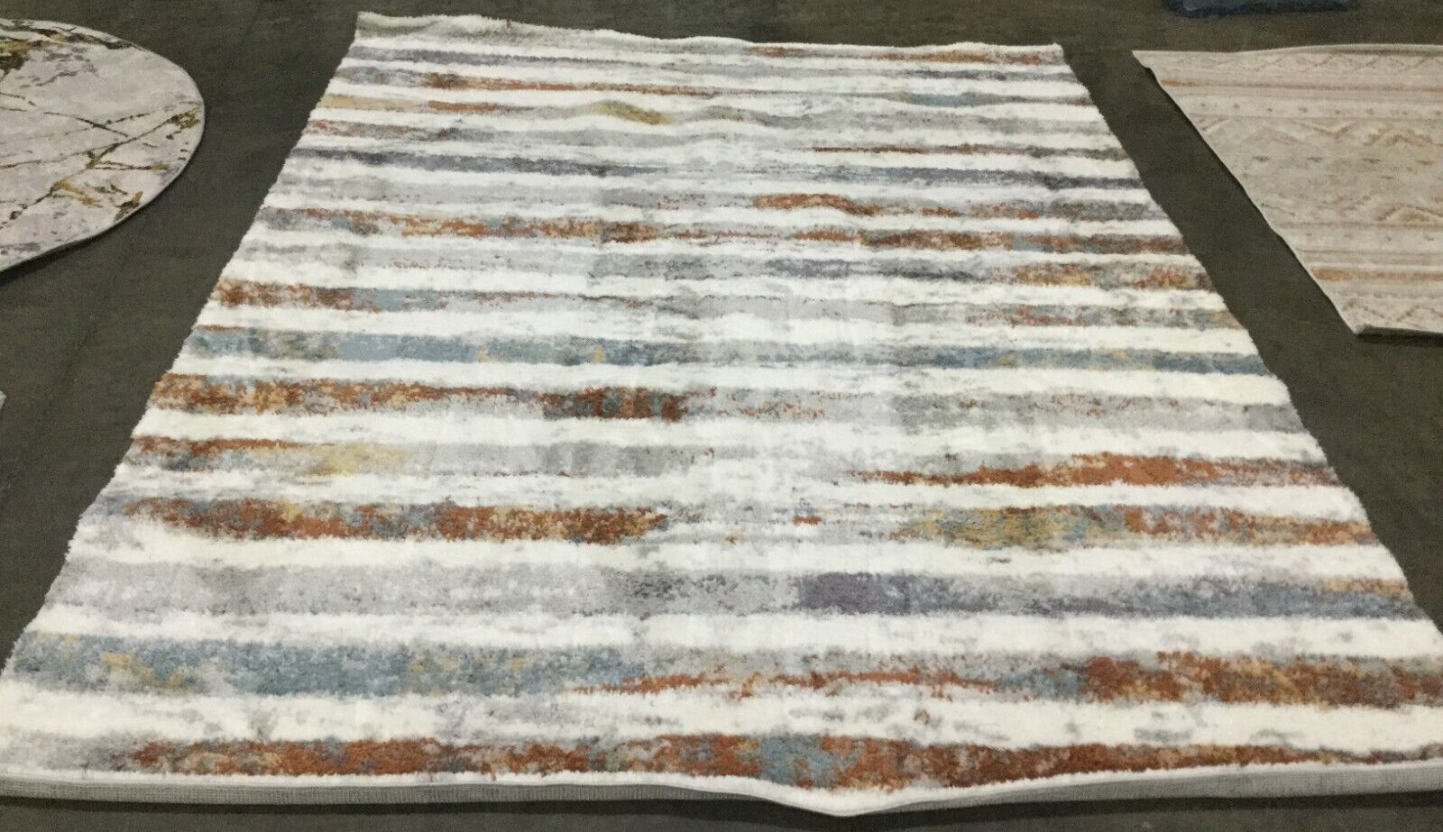 BLUE RUST / IVORY 8′ X 10′ Pressed Pile Rug, Reduced Price 1172661763 BER583A-8