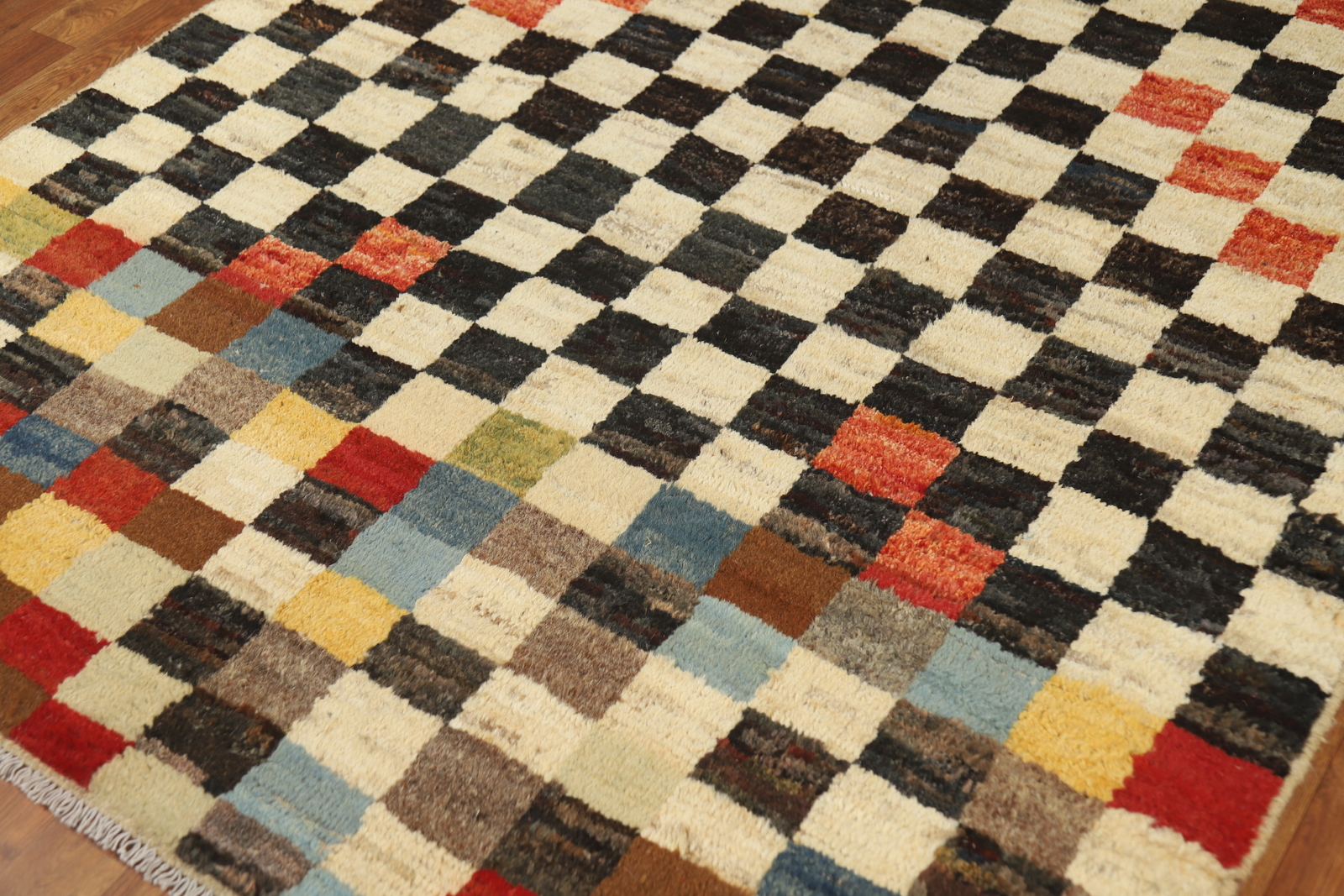 Custom Luxury Hand-Knotted Moroccan Wool Rug Modern Home Decor 5×6 ft