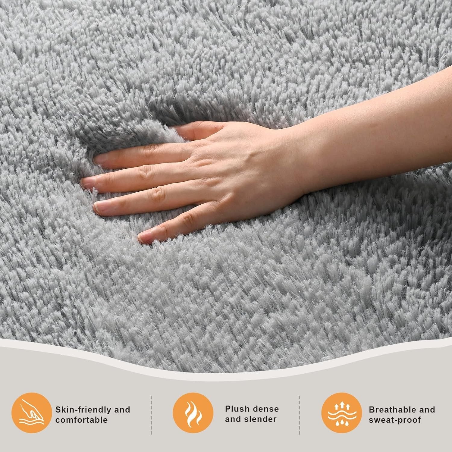 Ultra-Comfortable 4’x6′ Gray Shag Throw Rug – Perfect for Living Room & Nursery