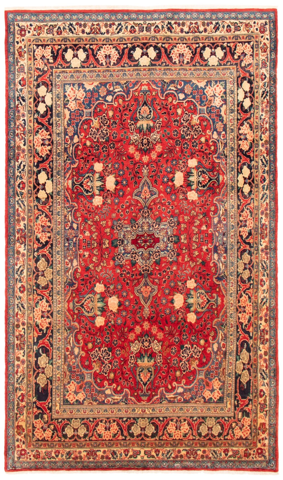 Vintage Hand-Knotted Area Rug 6’6″ x 10’11” Traditional Oriental Wool Carpet