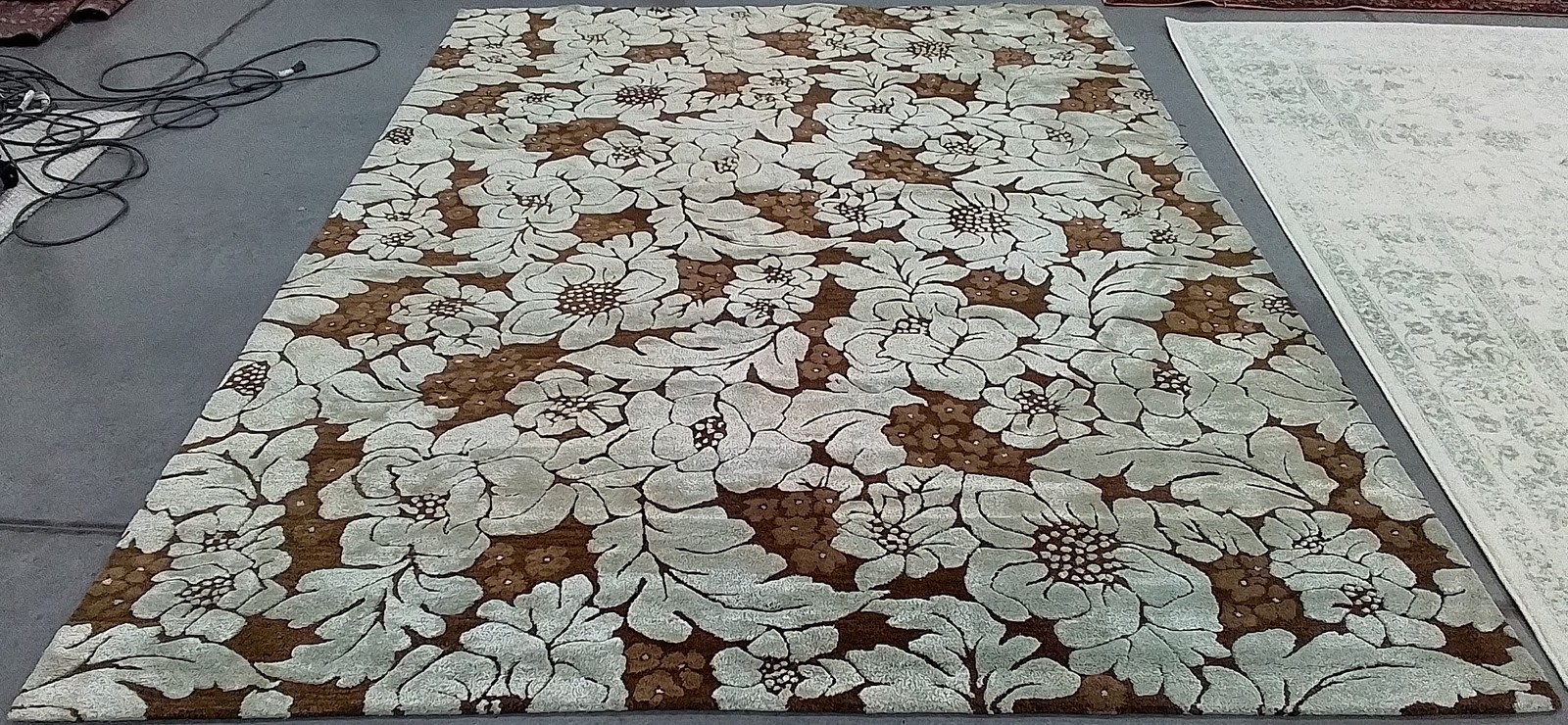 CHOCOLATE/LBLUE 8′-3″ x 11′-0″ Back Stain Rug Reduced Price 1172805948 SOH611A-9