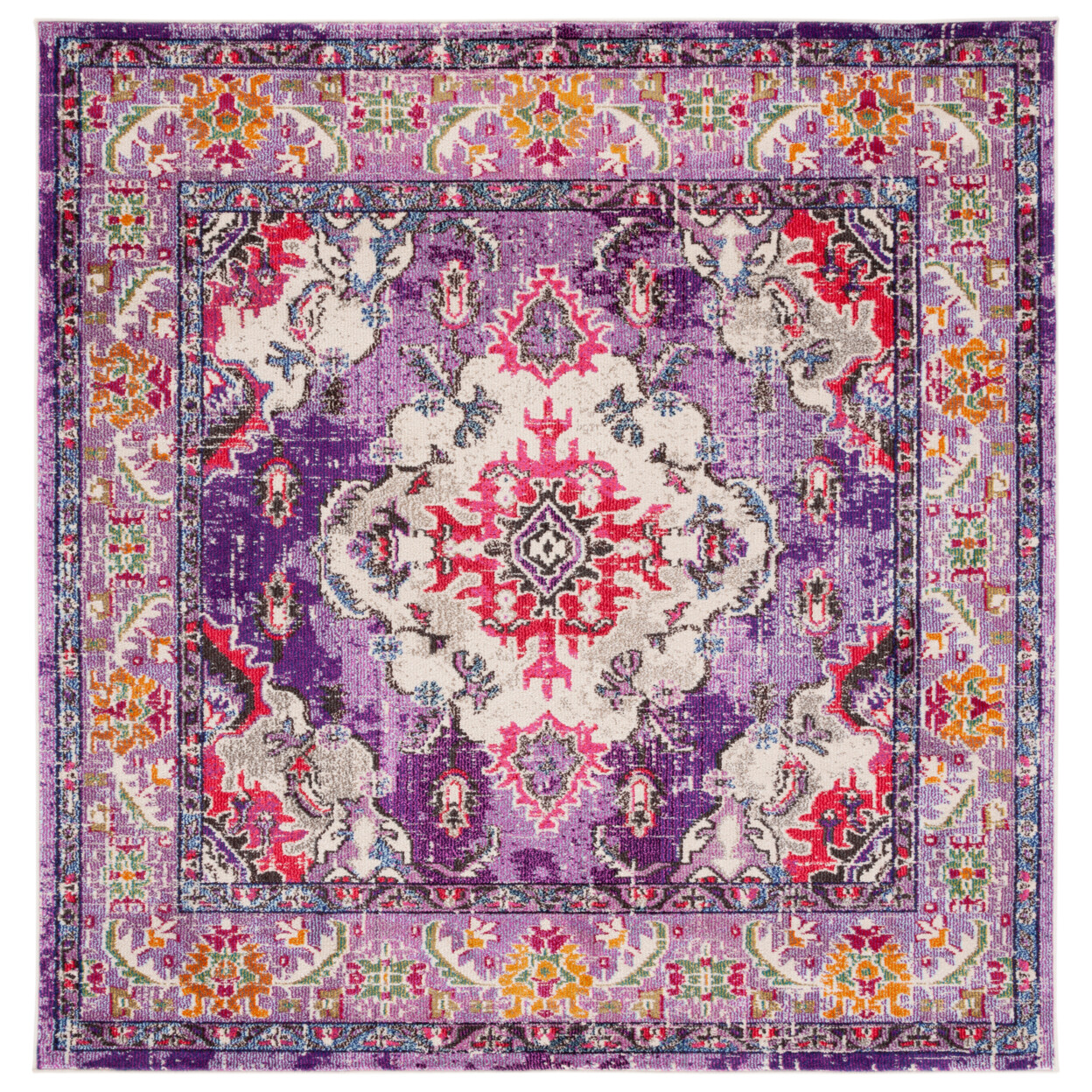 SAFAVIEH Monaco Collection MNC243P Violet / Fuchsia Rug