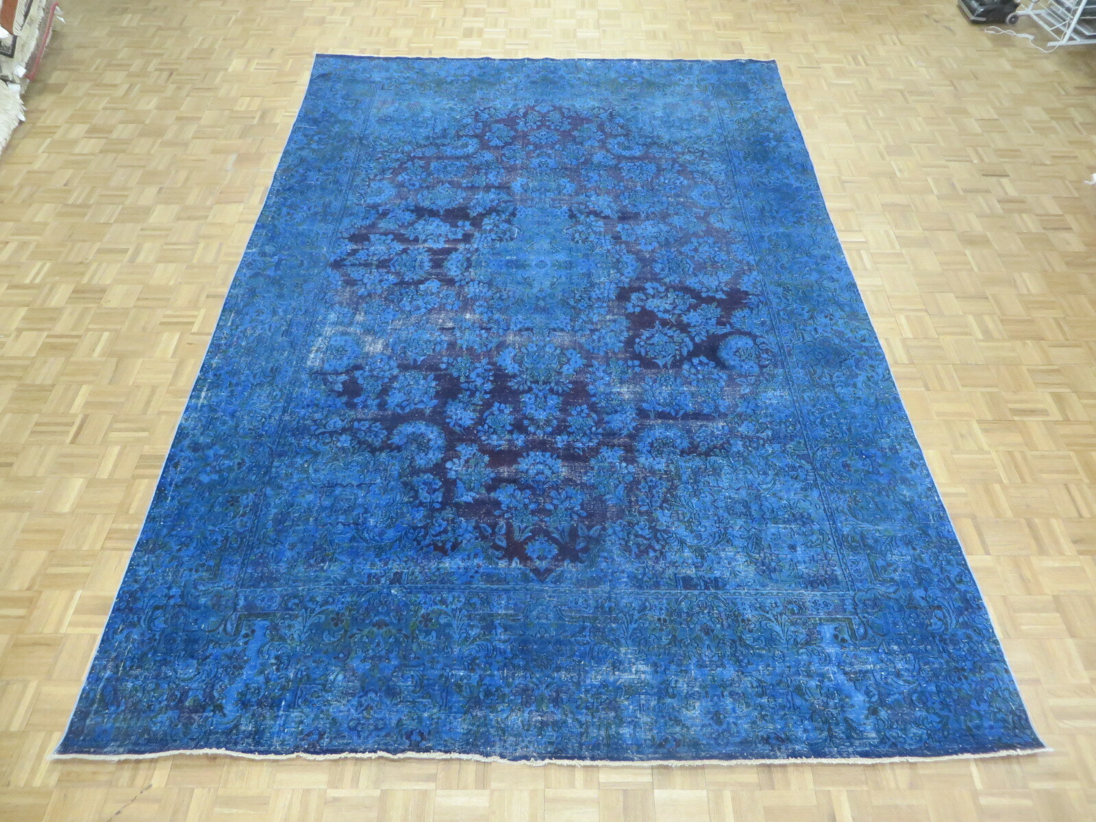 9’4 x 13’11 Hand Knotted Purple Overdyed Persian Vintage Oriental Rug
