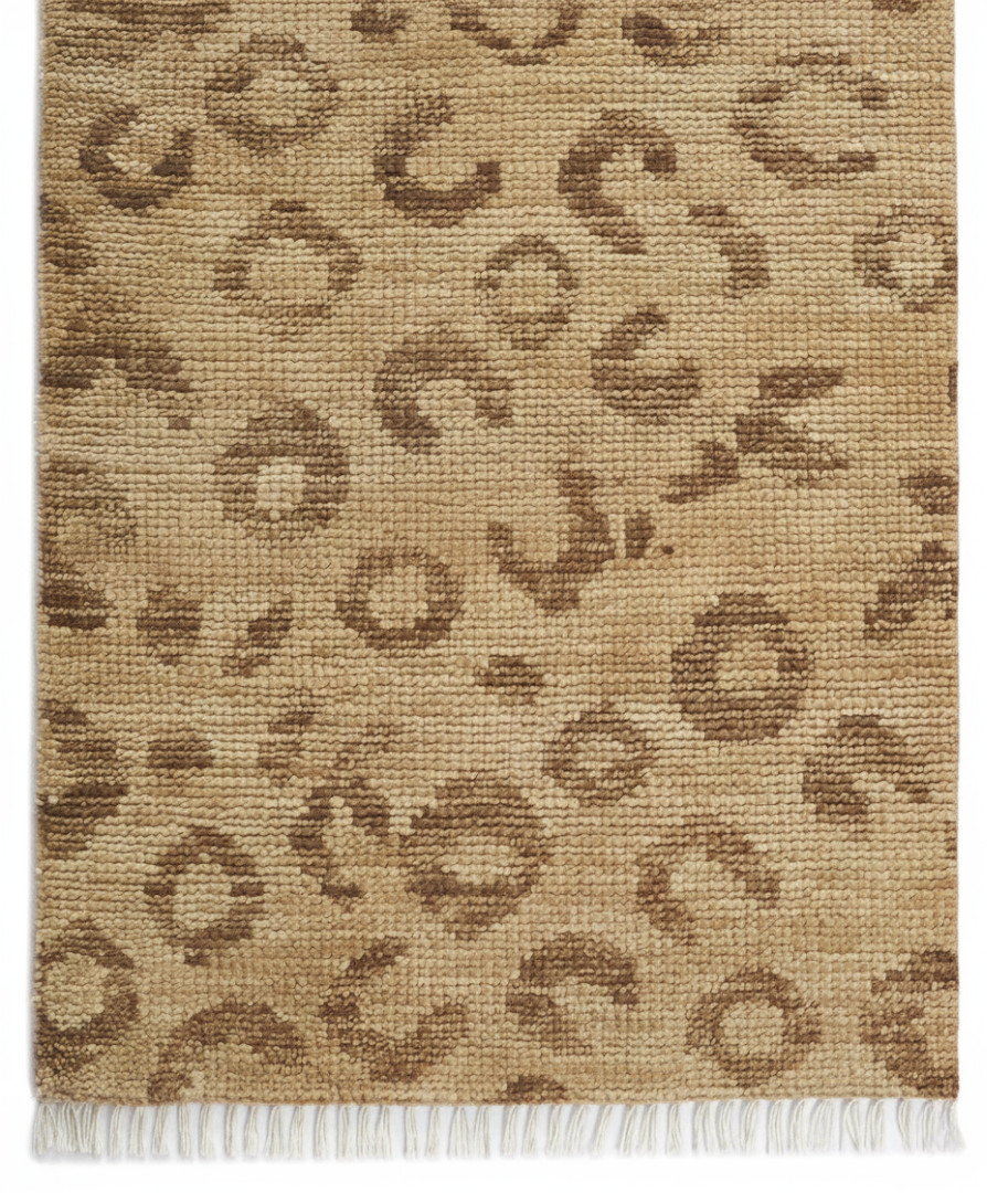 Leopard Print Jute Rug Natural Tan Beige Animal Pattern Flatweave Area Rug