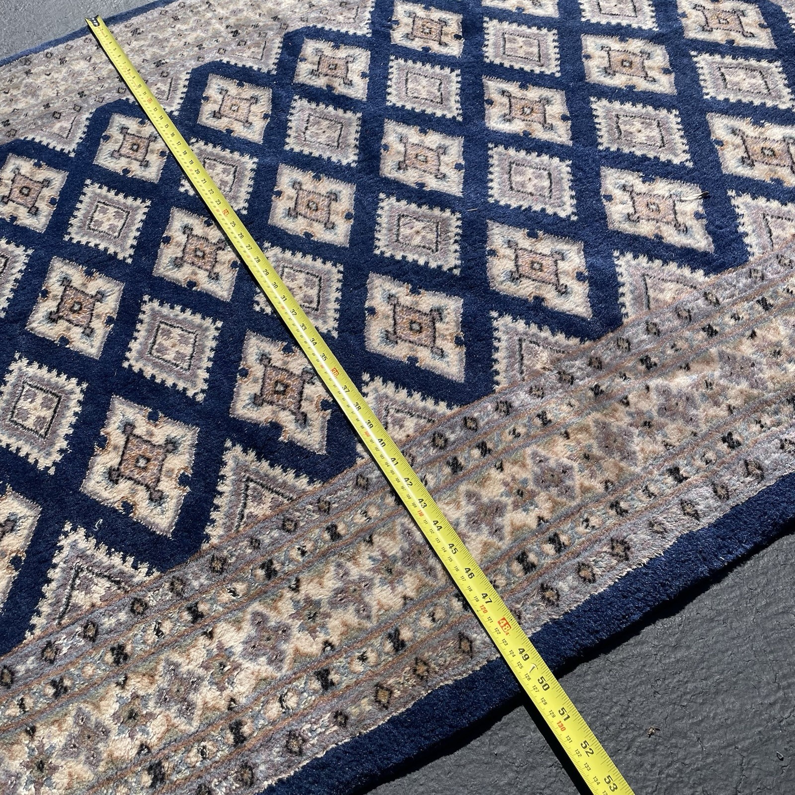Vintage Bokhara Jaldar Area Rug 4’ x 6’ FT Hand-Knotted Geometric Silk / Wool