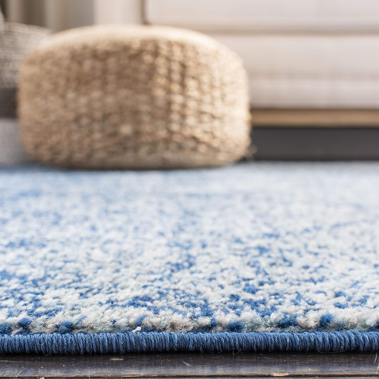 Madison Collection Accent Rug – 2’3″ X 4′, Navy & Blue, Glam Ogee Trellis Distre