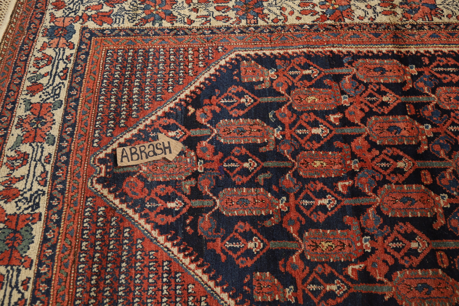 Vegetable Dye Antique Malayer Navy Blue Wool Hand-knotted Traditional Rug 5×6