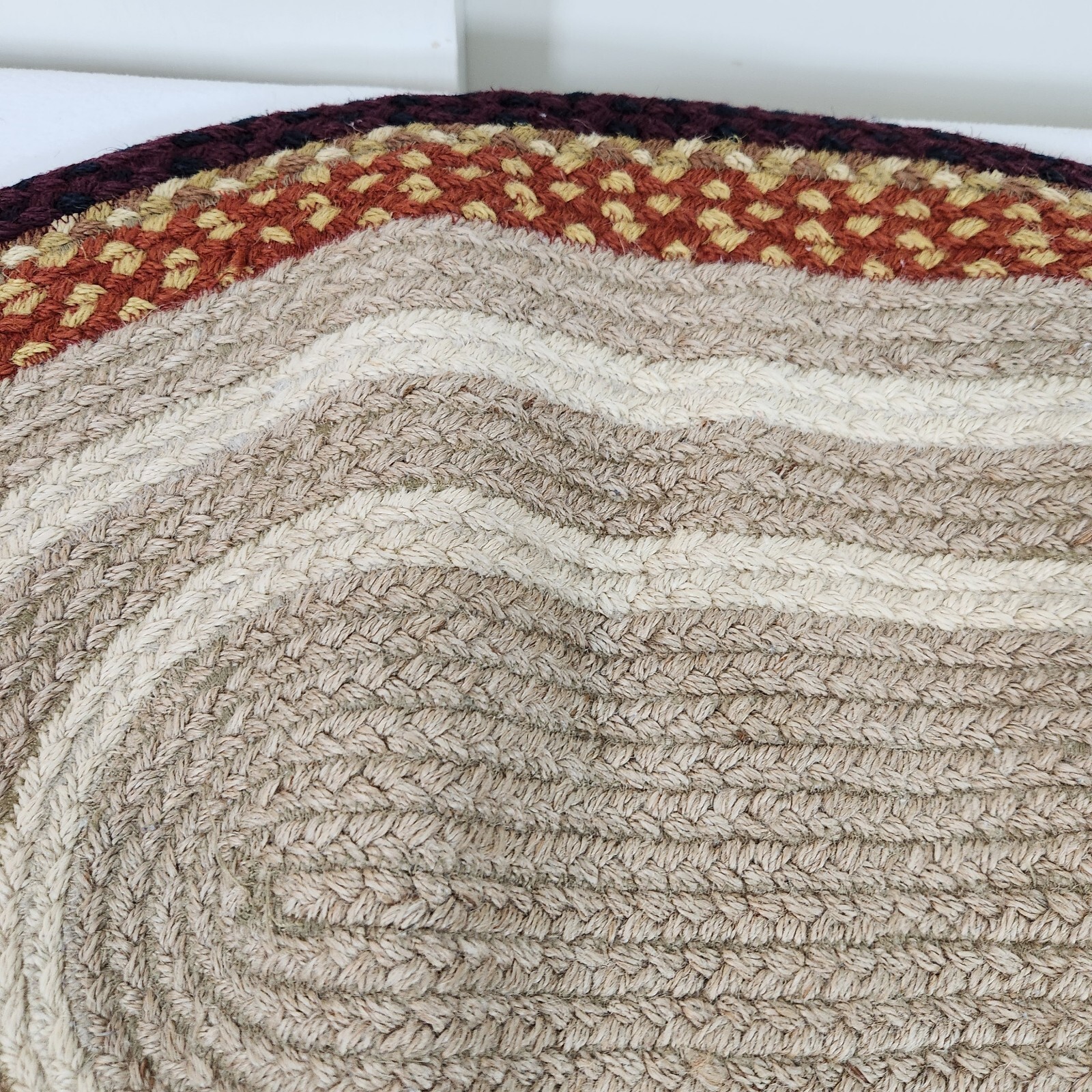 Earth Rug Autumn Oriele Stenciled Fall Leaves 20×27 Braided Jute Accent Rug Mat