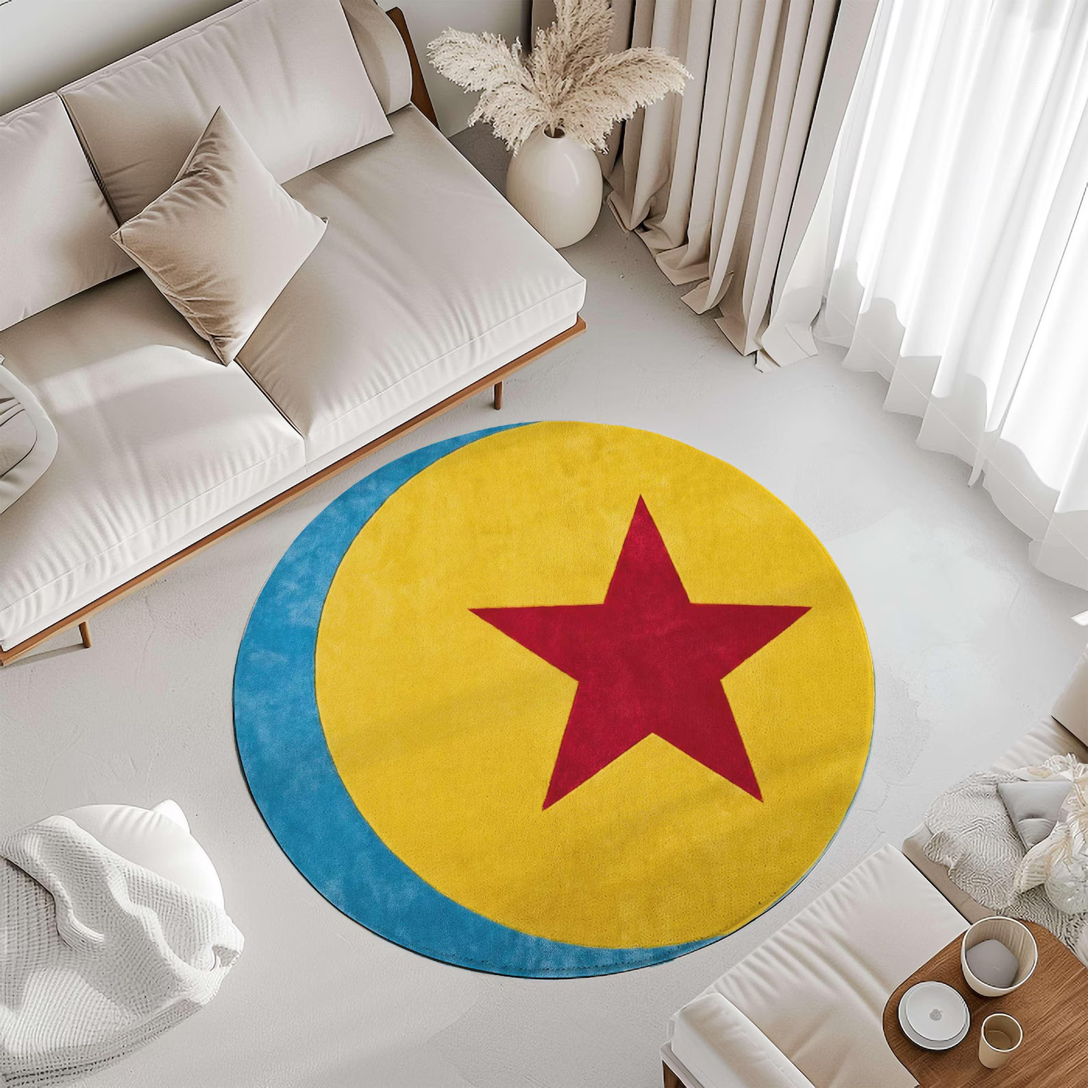 Luxo Ball Round Toy Story Pixar Ball Rug Soft Kids Playroom Rug Nursery Decor