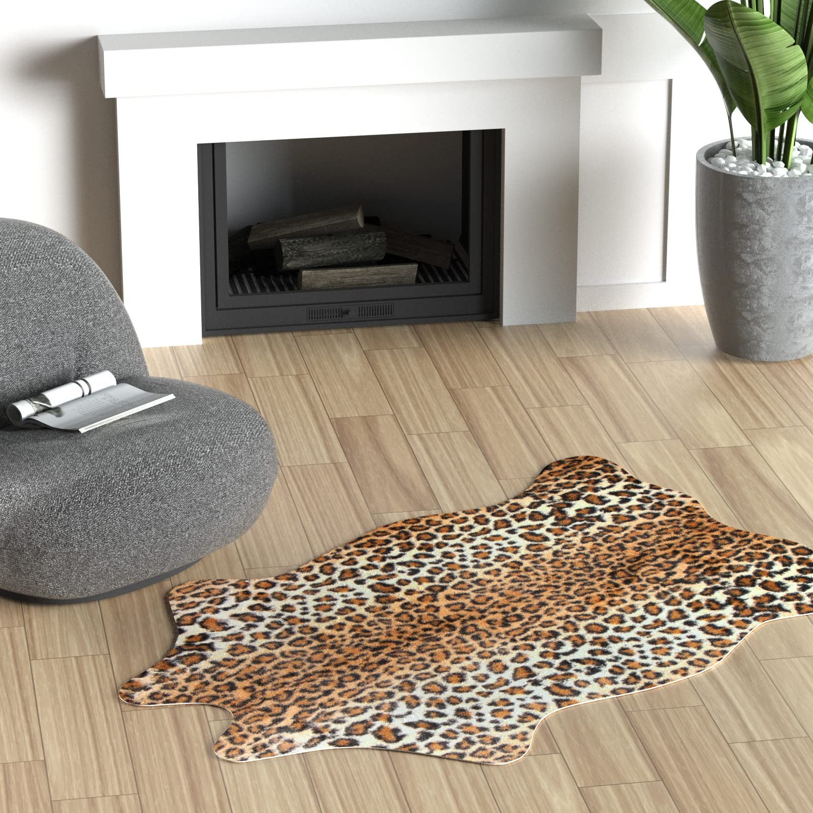 Leopard Rug Cheetah Print Rugs Western Decor for Living Room Bedroom Faux Ani…