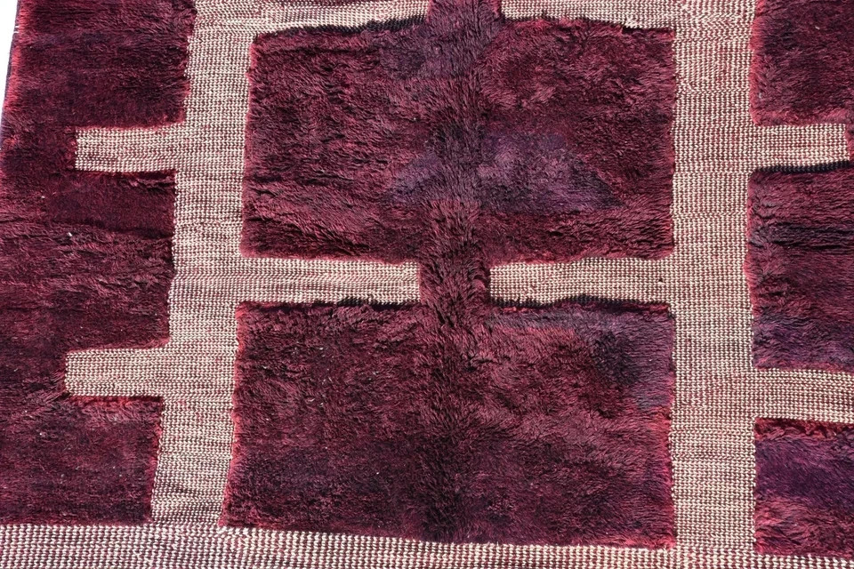 Moroccan Wool Rug Carpet Luxury Berber Design Handmade Color Ourain Beni Area