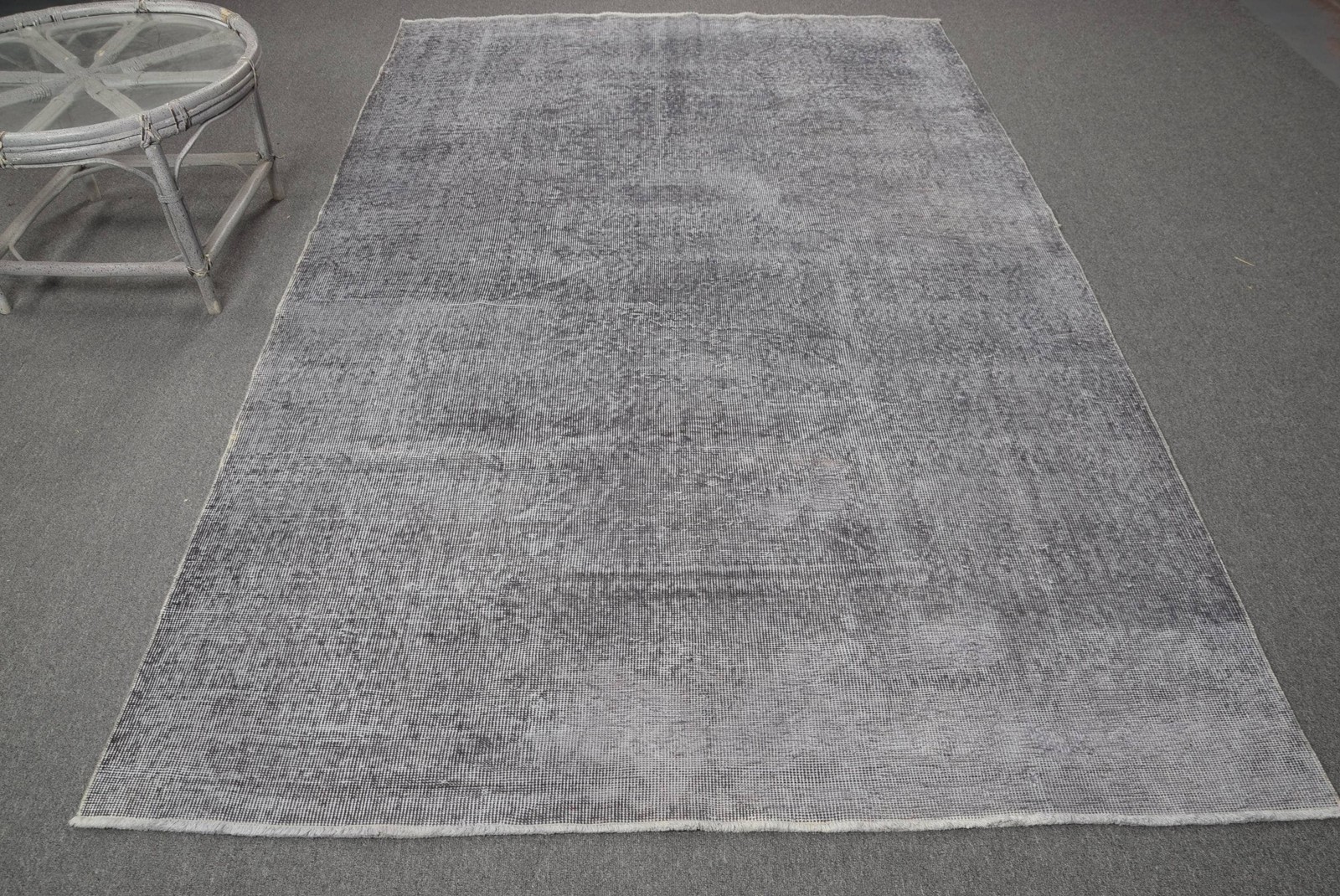 5,6×8,9 ft Vintage Turkish Rug, Large Rug, Gray White Oriental Wool Rug