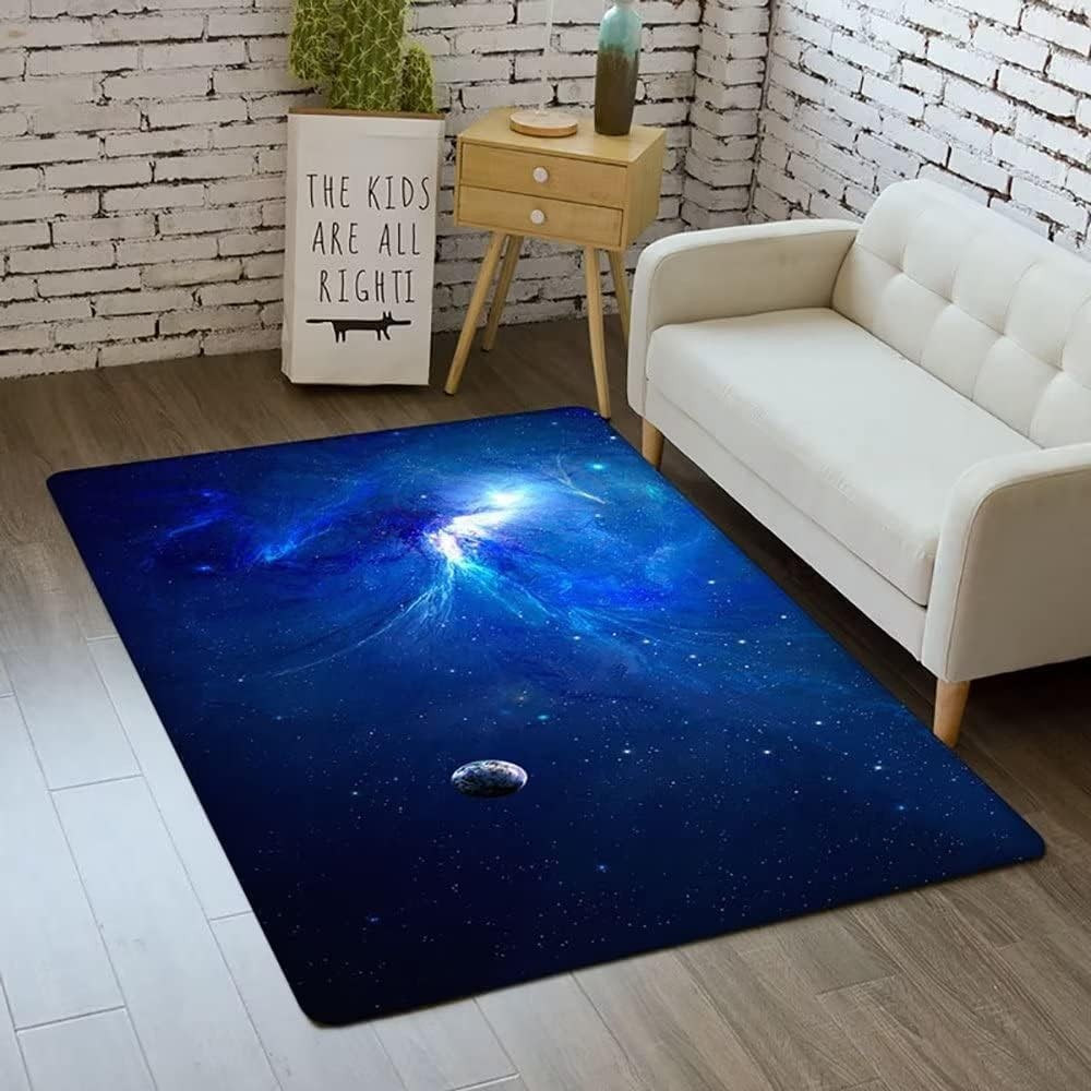 3 x 5 Ft Outer Space Rug Solar System Galaxy Planet Kids Bedroom Carpet
