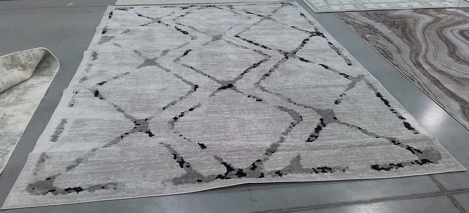 IVORY / GREY 9′-0″ x 12′-0″ Back Stain Rug, Reduced Price 1172792099 SKY197H-9
