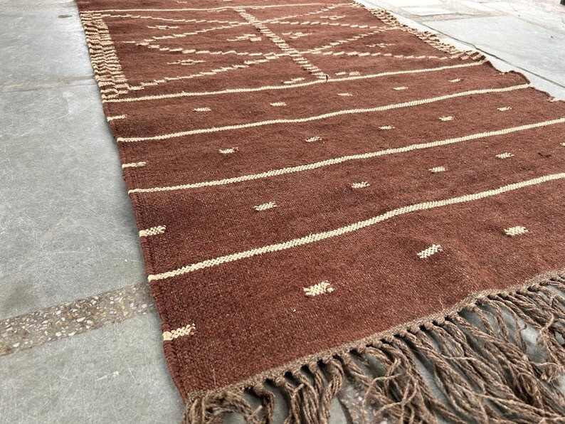 Navajo rug, tribal rug, southwestern rug Wool Jute Rug, Vintage Kilim Rug runner
