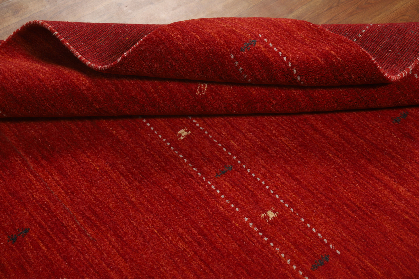 Artisan-crafted Orange Gabbeh Rug Wool Handmade Bedroom Carpet 5×6 ft.