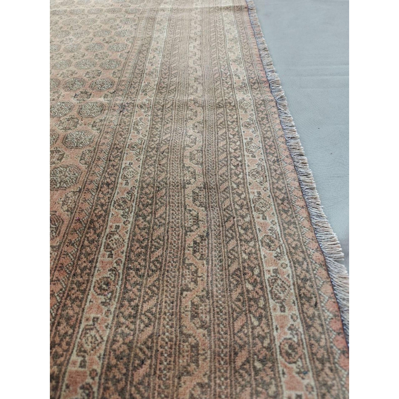 7×10 Ft Terracotta Afghan Hand-Knotted Antique Bashiri Rug (6.4×9.3)