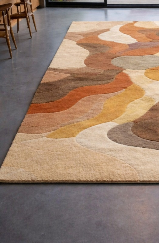 Sun washed symphony of earth tones flowing through a modern hillside home.