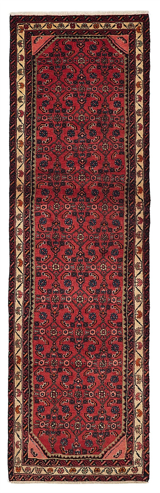 2’11” x 10’3″ Vintage Hand-knotted Runner Rug Traditional Oriental Wool Carpet