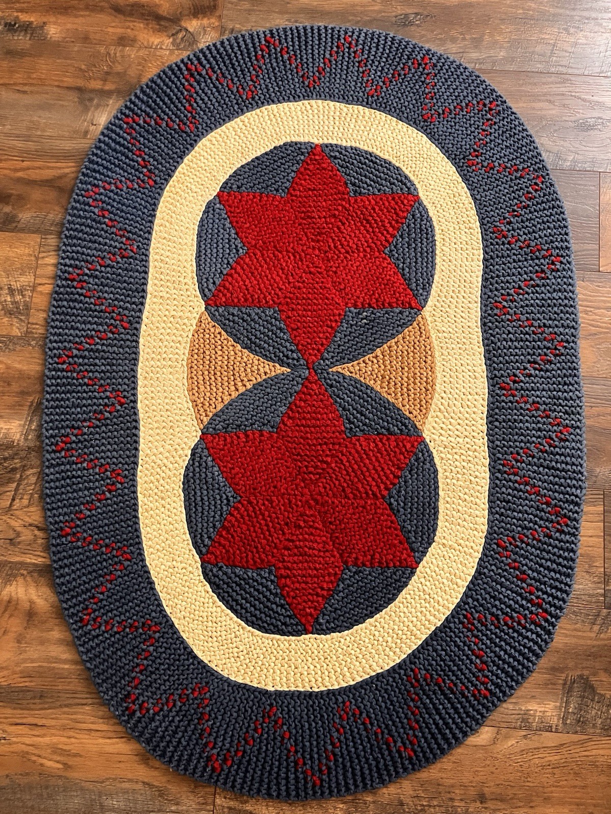 Judi Boisson Rug Old Glory Crimson Stars 29″ x 43″
