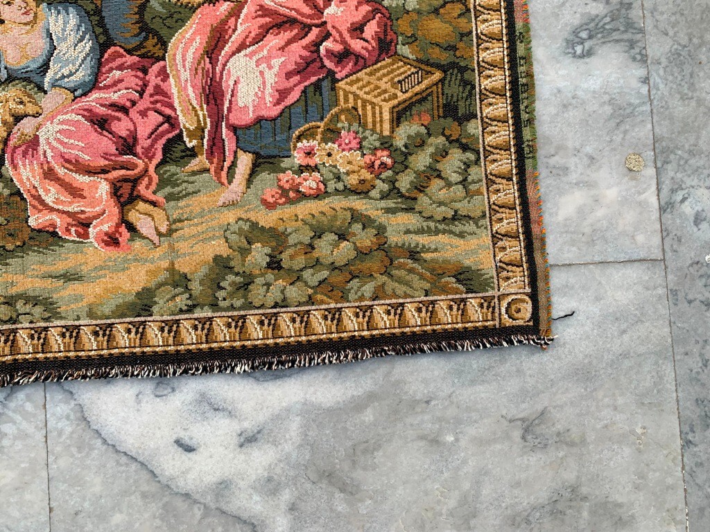 French Tapestry Vintage Pictorial Tapestry Romantic Tapestry Home Decor 2×5 ft