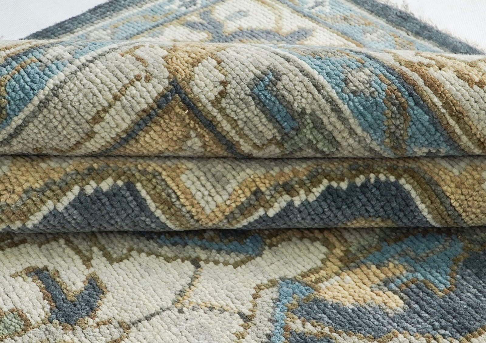 10’2”x14’1” Hand Knotted Wool Slate, Blue Oushak Tabrizz Rug