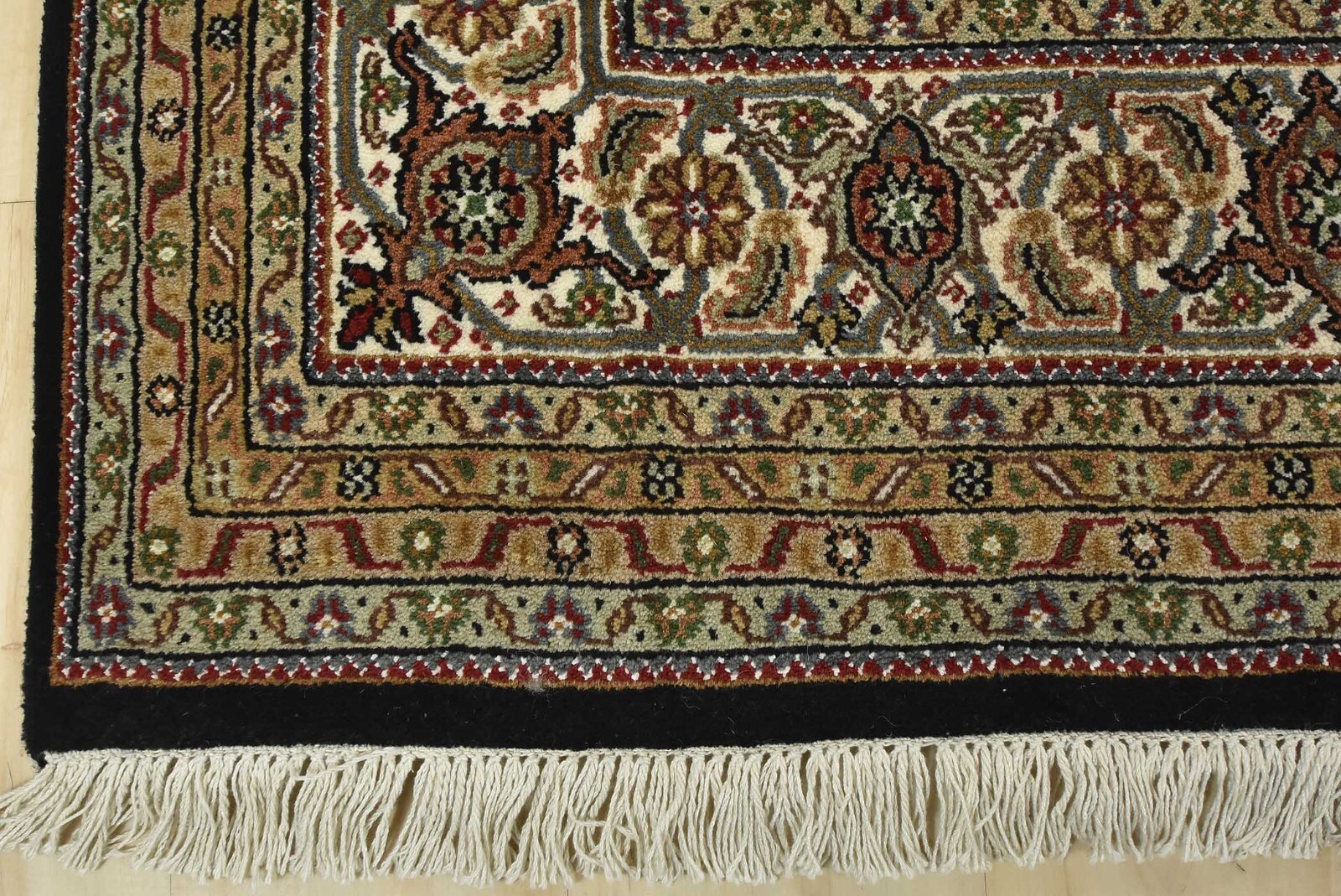 Tabrizi Mahi Rug 7’10” x 10’2” Black Wool Traditional Hand-Knotted Carpet