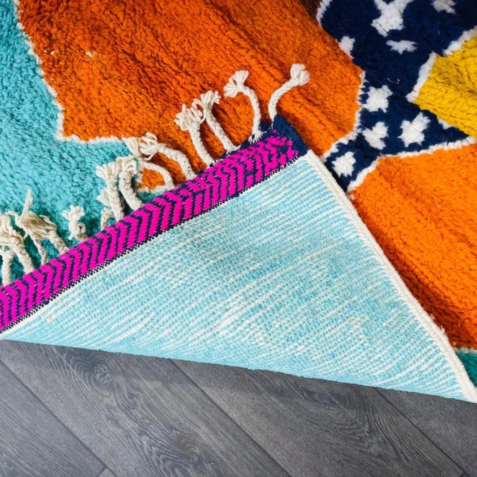 Modern Abstract Moroccan Rug Handmade Wool Colorful Area Carpet, Handmade Rugs