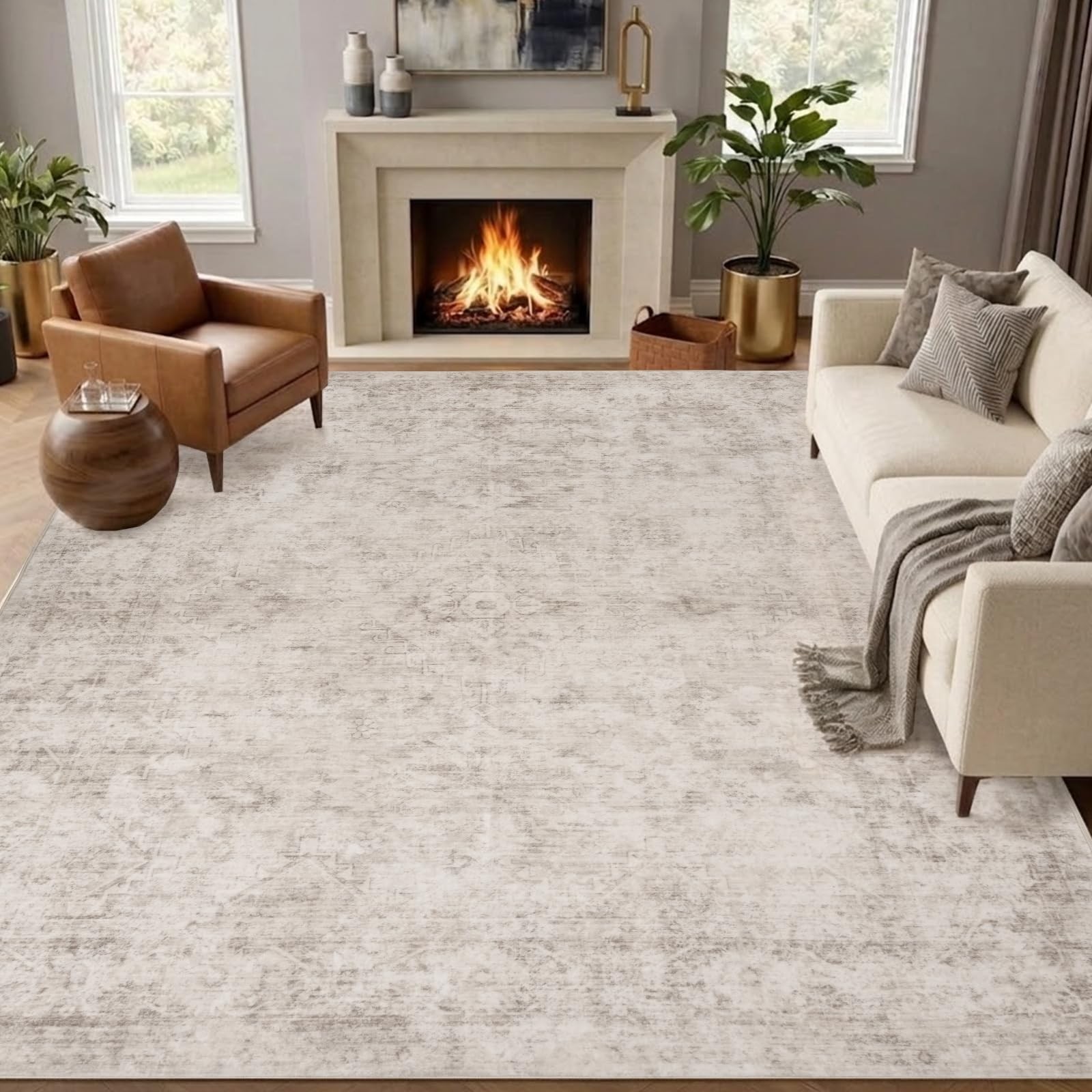 Terradwafs 8X10 Area Rugs For Living Room Machine Washable Rugs Vintage Non