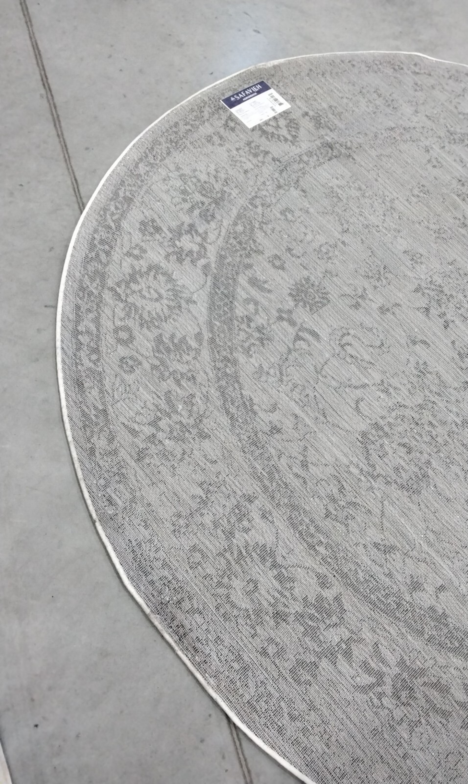 IVORY / SILVER 8′ X 8′ Damaged Binding Rug, Reduced Price 1172720118 ADR109C-8R