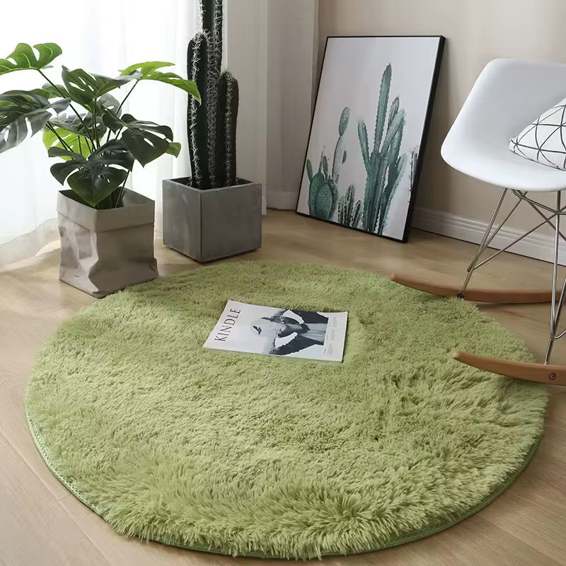 Plush round Carpet Living Room Decoration Super Soft Bedroom Fluffy White Carpet