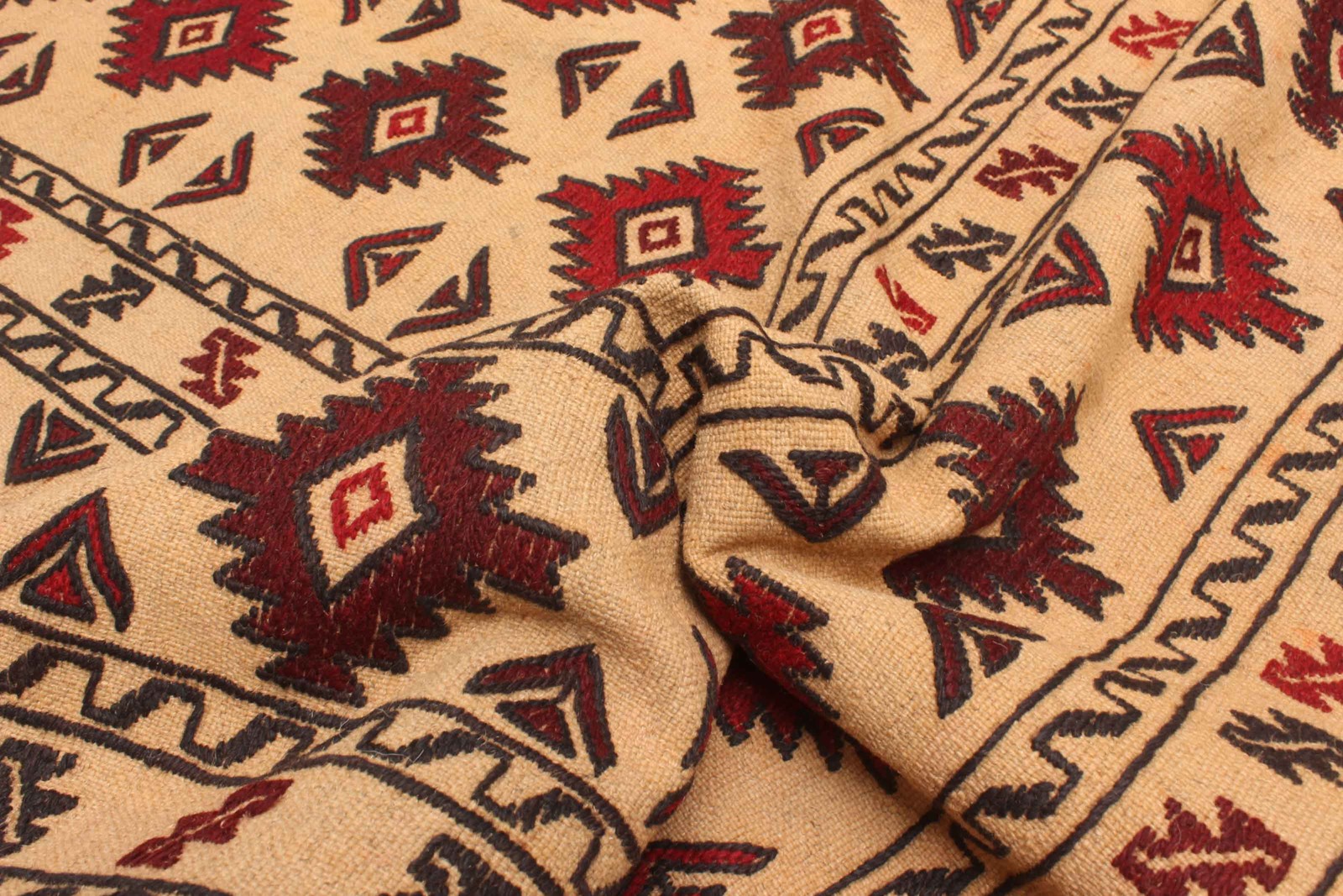Vintage Hand Woven Area Rug 4’2″ x 6’8″ Traditional Wool Oriental Carpet