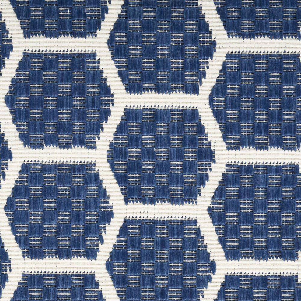 Reversible Indoor Outdoor Navy 2 Ft. X 6 Ft. Honeycomb Contemporary Runner Area