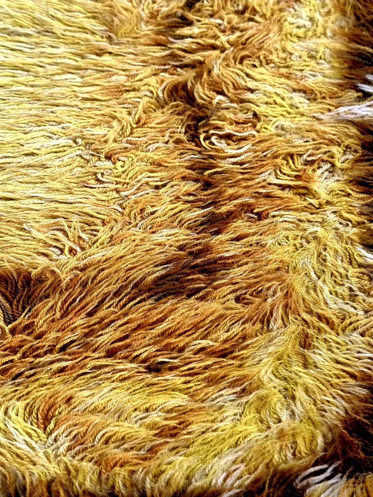 Large Rya Rug 60s Desdo Ege Hojer Sunburst Danish Mid Century Carpet
