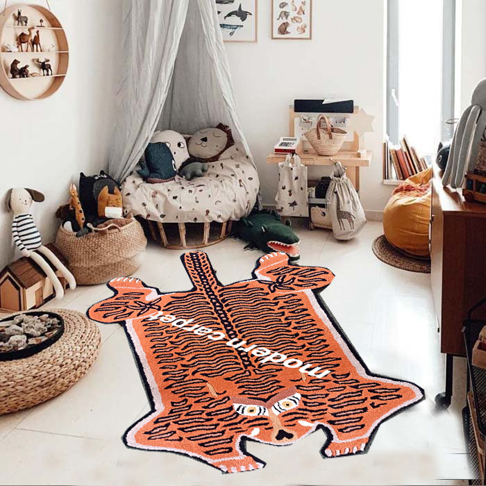 Tiger Rugs 3×5 Feet Handmade 100% Woolen Hand Tufted For Home Decoration