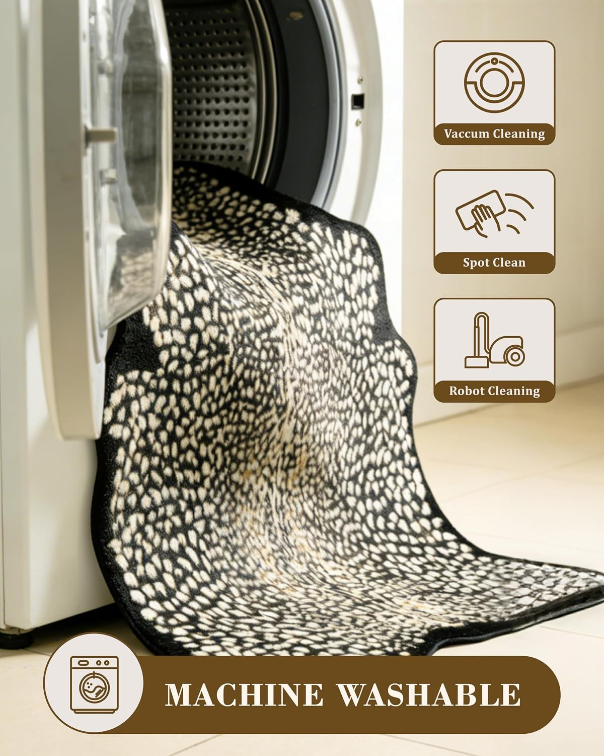 Leopard Print Rug for Living Room, Cheetah Rug 5.2X7 Faux Animal Print Skin Chee