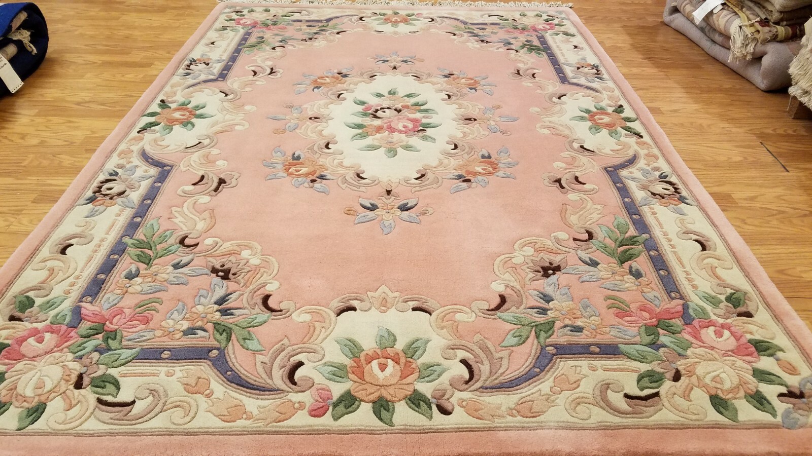 6 x 9 Hand Knotted French Aubusson 100% wool Area rug