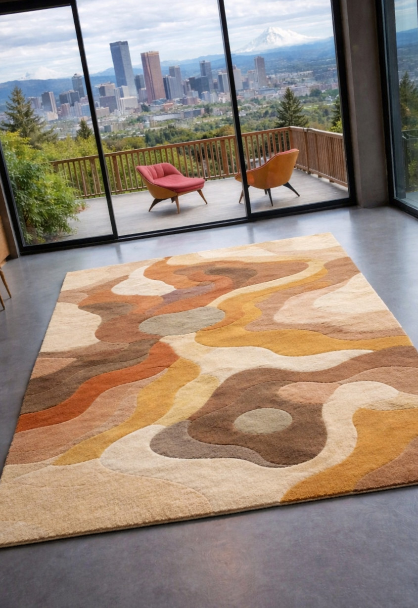Sun washed symphony of earth tones flowing through a modern hillside home.