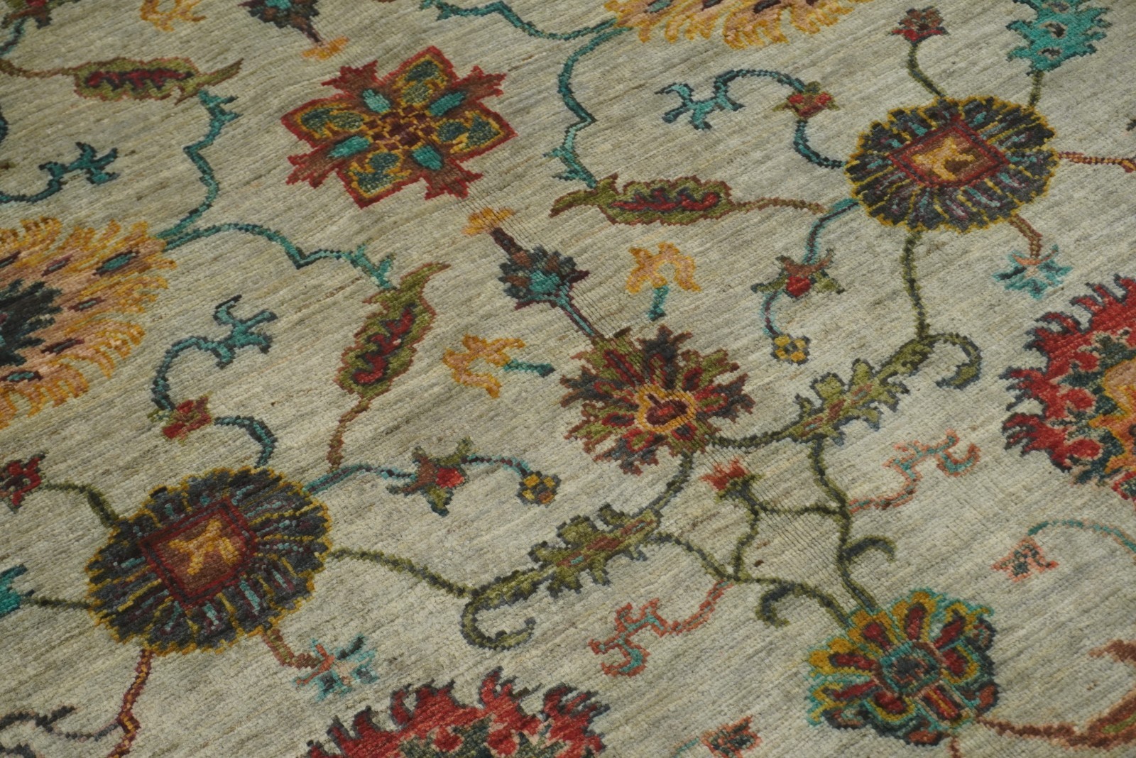 6×8 ft Blueish Gray Afghan Hand Knotted Wool Oriental Rug